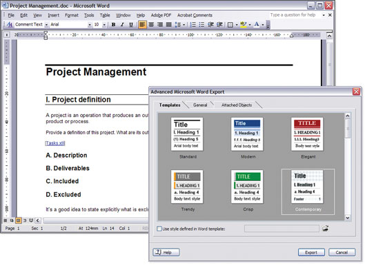 Mind Mapping software , Microsoft Word export