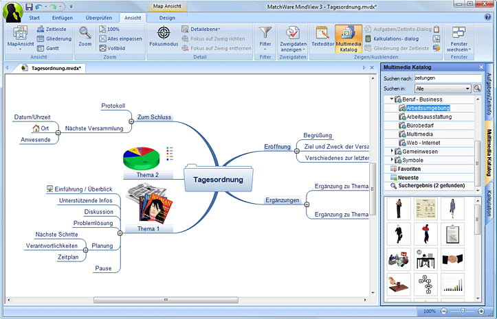 Mind Map Bilder, Hinzuf�gen von Bildern zur Mind Map