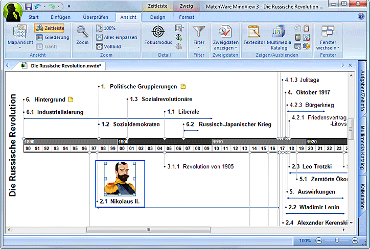 Zeitleiste, Zeitleistensoftware,Texte, Kommentare, Zweigbilder, Videos und Sound einf�gen