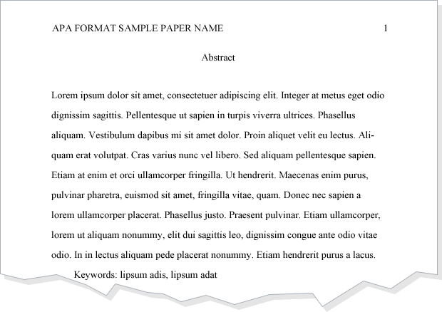 free example of apa format paper