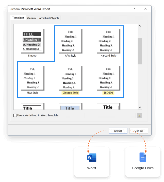 Export to any academic format