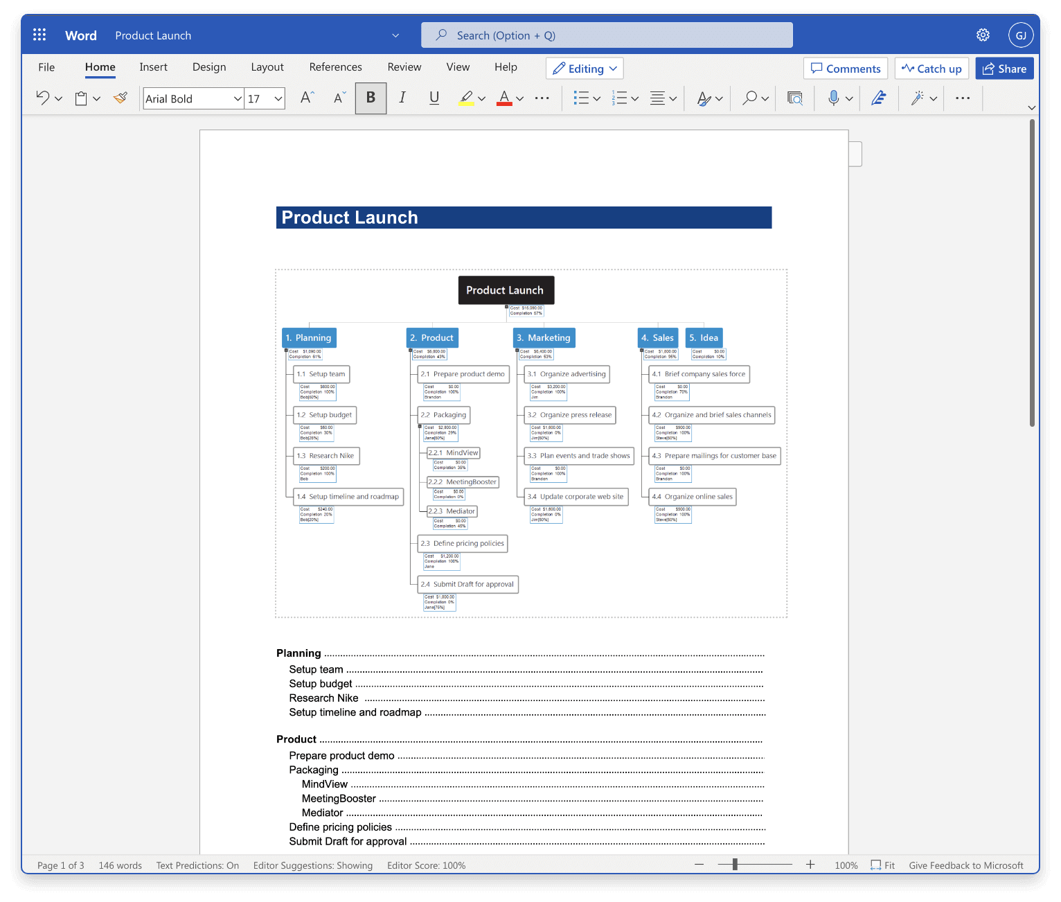 Generate WBS Dictionary