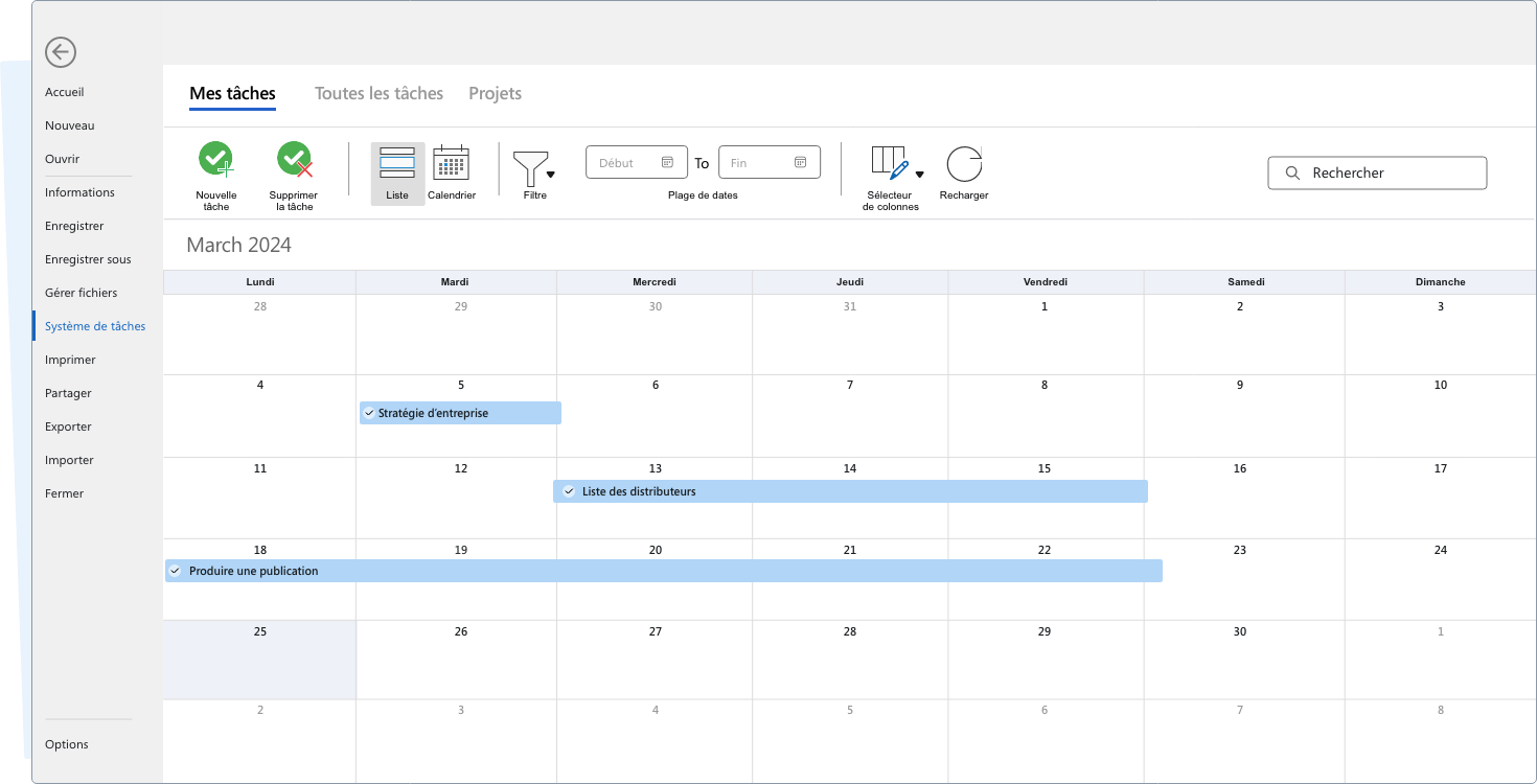 Task System Calendar View