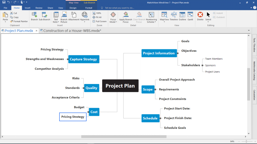 MindView 7 Interface Screenshot