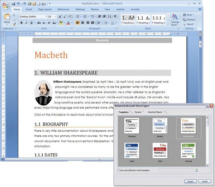 mind map and word export matchware mindview