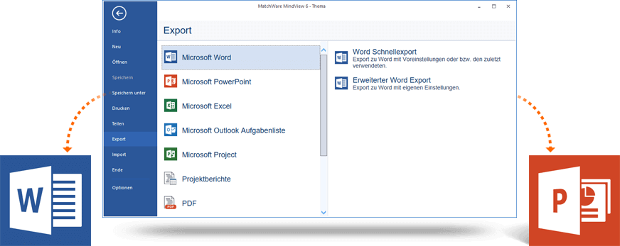 export to word and powerpoint