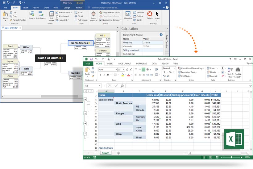 export import to excel